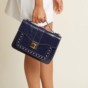 ModCloth Tell Me About It, Studs Handbag in Navy
